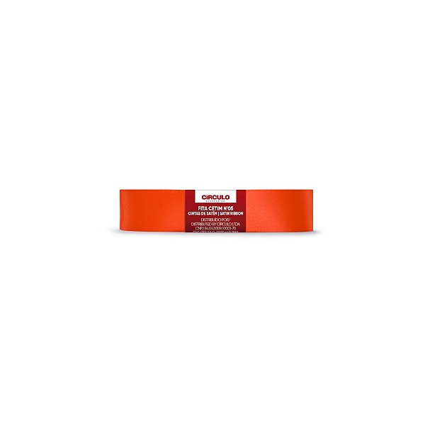 Fita Cetim Circulo 22mm x 10m N.05 Laranja Neon - Un