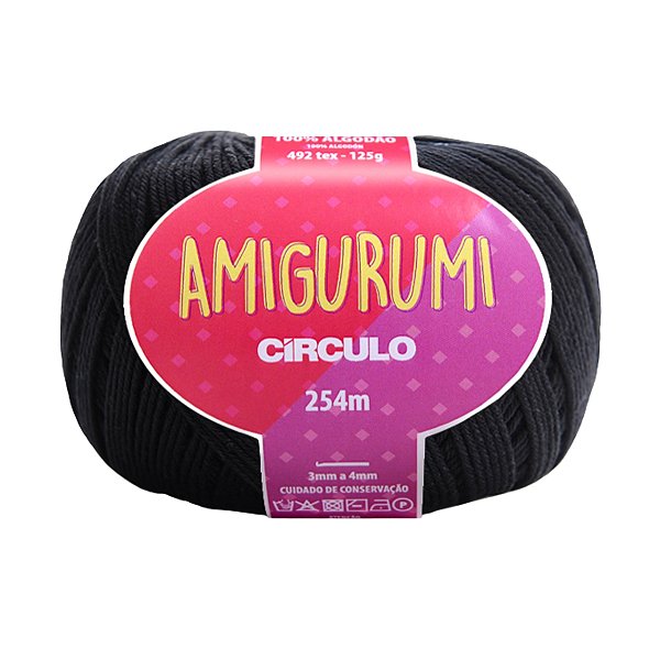 Fio Amigurumi Círculo 254m - Preto - Un