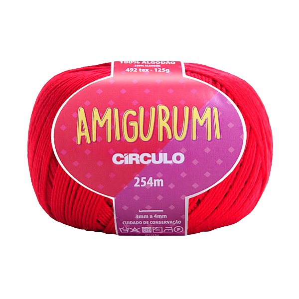 Fio Amigurumi Círculo 254m - Carmim - Un