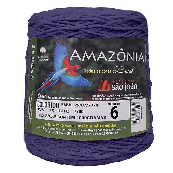 Barbante Amazônia Fio 6 1kg - São João - Roxo - Un