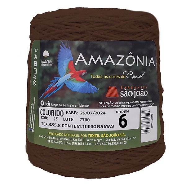 Barbante Amazônia Fio 6 1kg - São João - Marrom - Un