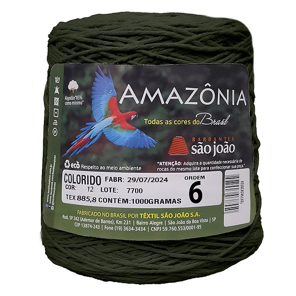 Barbante Amazônia Fio 6 1kg - São João - Verde Musgo - Un