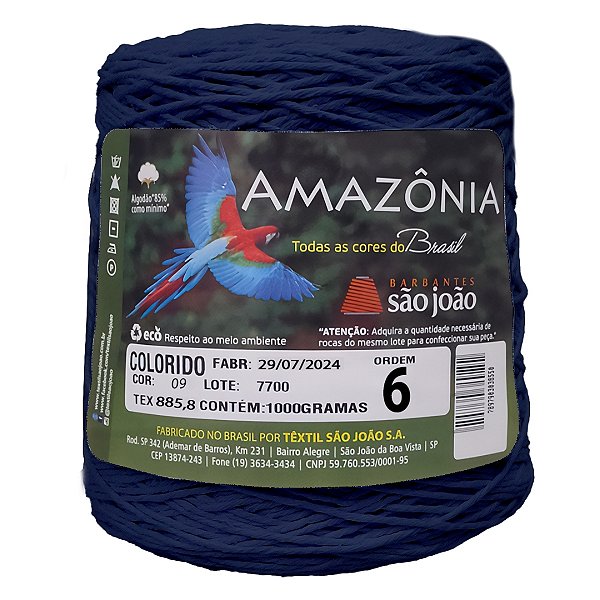 Barbante Amazônia Fio 6 1kg - São João - Azul Marinho - Un