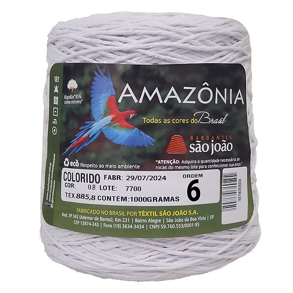 Barbante Amazônia Fio 6 1kg - São João - Branco - Un