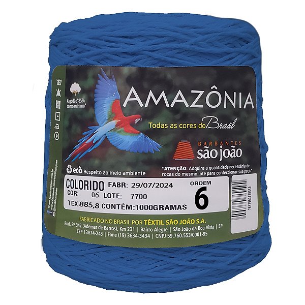 Barbante Amazônia Fio 6 1kg - São João - Azul Royal - Un