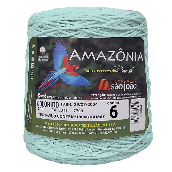 Barbante Amazônia Fio 6 1kg - São João - Verde Água - Un