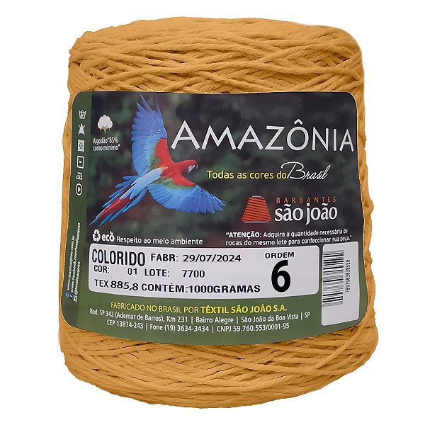 Barbante Amazônia Fio 6 1kg - São João - Mostarda - Un