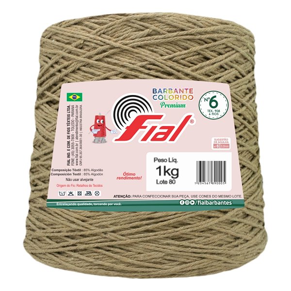 Barbante Colorido Premium Fio 6 1Kg Fial - Chocolate - Un