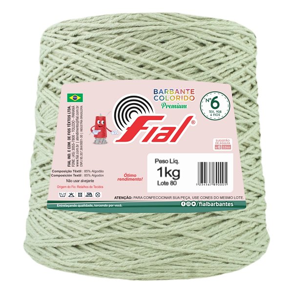 Barbante Colorido Premium Fio 6 1Kg Fial - Caqui - Un