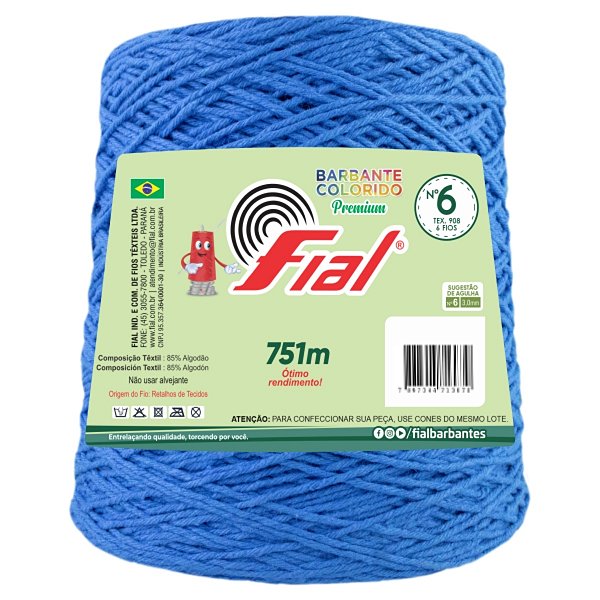 Barbante Colorido Premium Fio 6 700g Fial - Azul Royal - Un