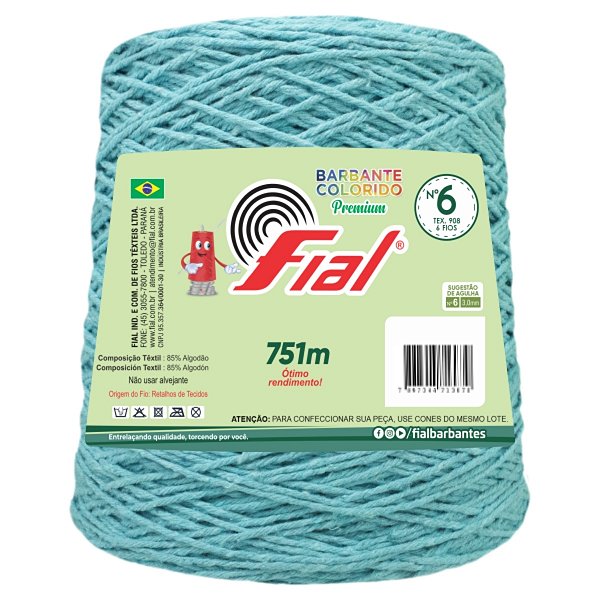 Barbante Colorido Premium Fio 6 700g Fial - Azul Claro - Un