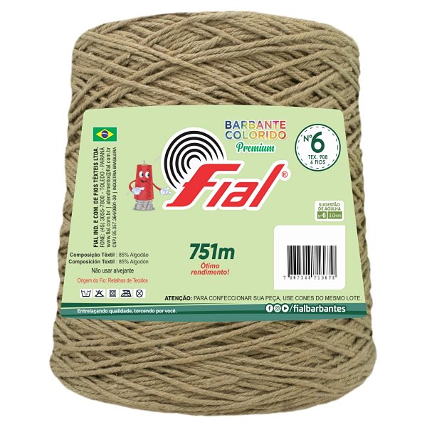 Barbante Colorido Premium Fio 6 700g Fial - Chocolate - Un
