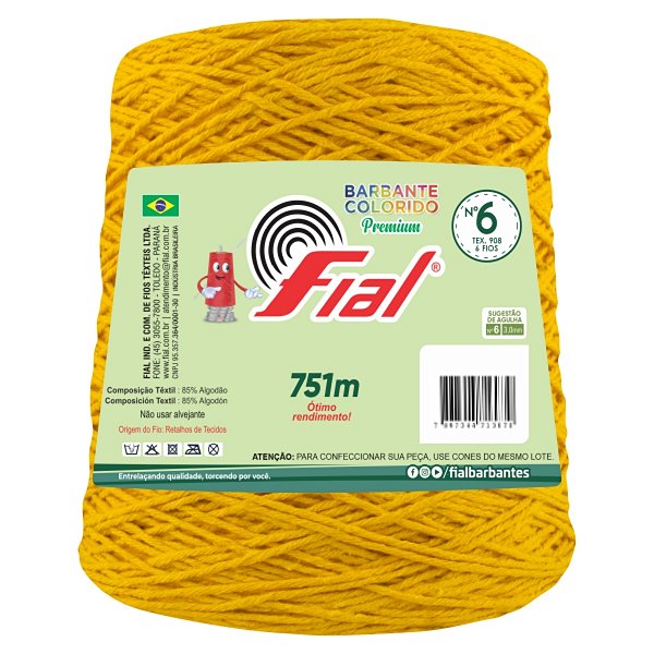 Barbante Colorido Premium Fio 6 700g Fial - Abóbora - Un