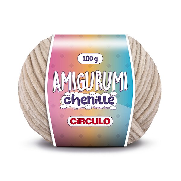 Fio Amigurumi Chenille Círculo 110m - Amendoim  - Un