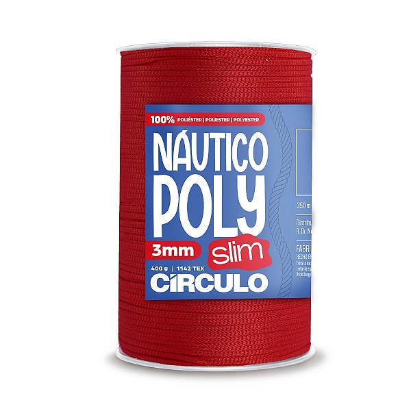 Fio Náutico Poly Slim 3mm 400g - Vermelho Círculo - Un