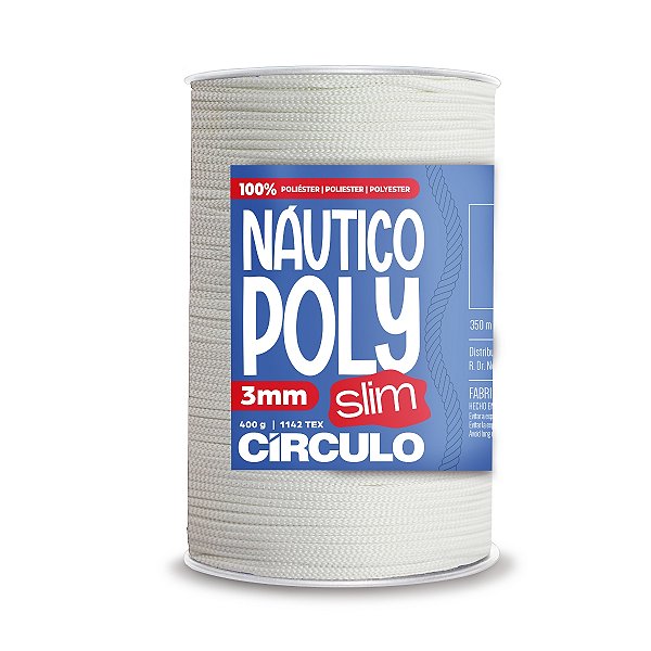 Fio Náutico Poly Slim 3mm 400g - Branco - Un