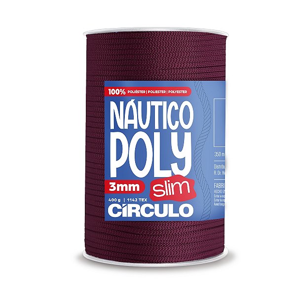 Fio Náutico Poly Slim 3mm 400g - Uva Passa - Un