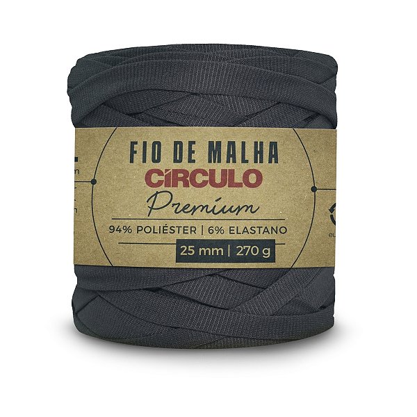 Fio Malha Premium Círculo 25mm - Cinza Resina - Un