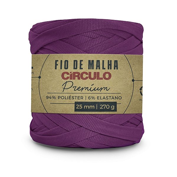 Fio Malha Premium Círculo 25mm - Roxo Brilhante - Un