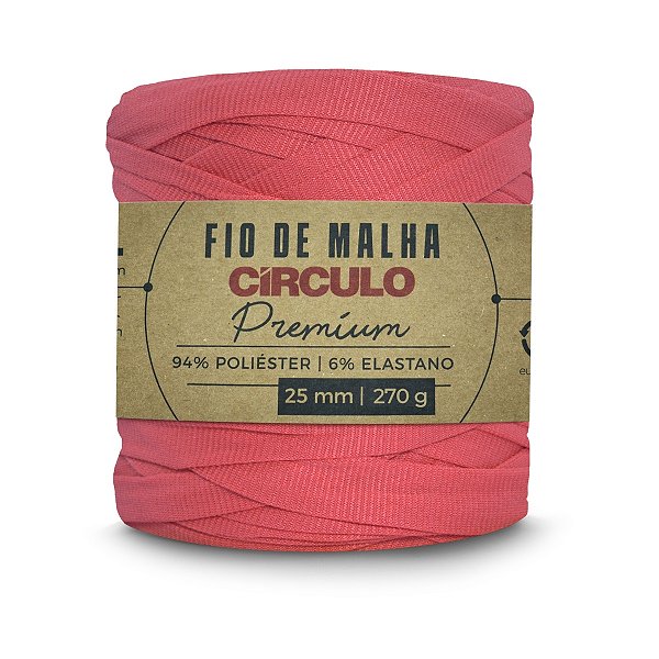 Fio Malha Premium Círculo 25mm - Coral Vivo - Un