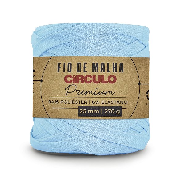 Fio Malha Premium Círculo 25mm - Azul Candy - Un
