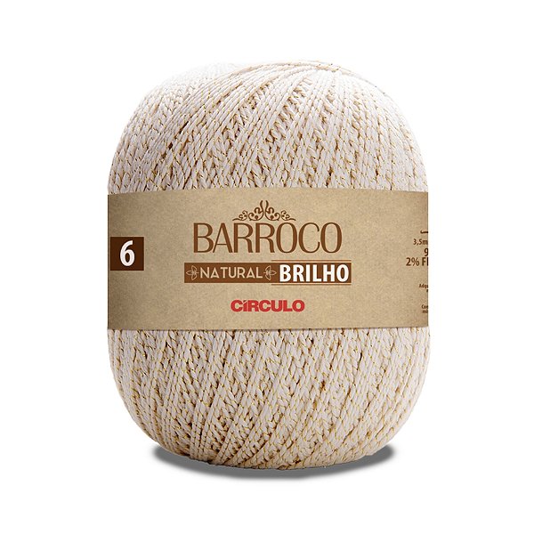 Barbante Barroco Natural Brilho Ouro 6 700g - Un