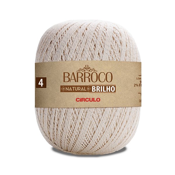 Barbante Barroco Natural Brilho Prata 4 700g - Un