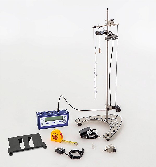 Conjunto pêndulo simples e pêndulo em barra, com multimedidor analógico e digital e sensor fotoelétrico