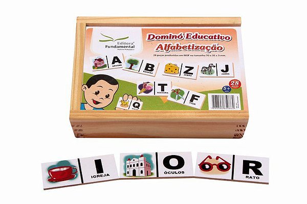 Dominó Educativo de Alfabetização c/ 28 peças