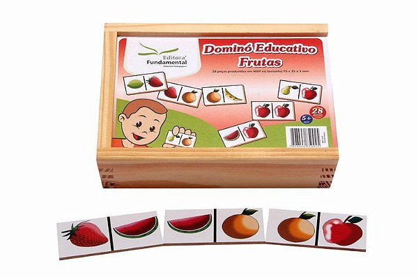 Dominó Educativo de Frutas - 28 peças