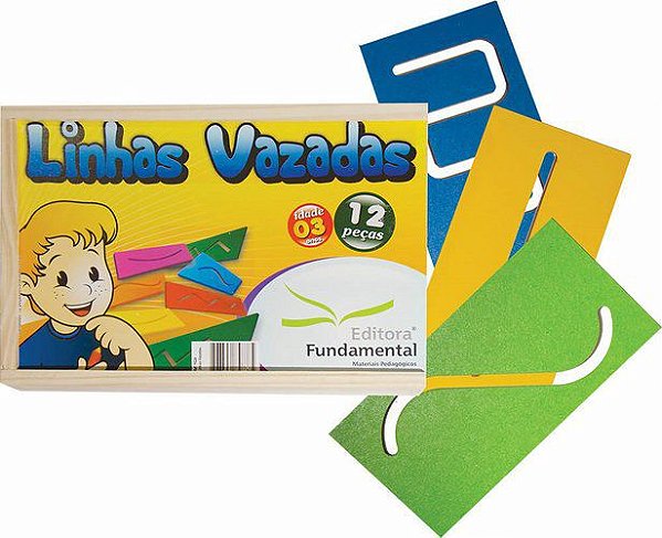 Linhas Vazadas - 12 peças coloridas em MDF