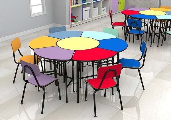 Conjunto Escolar Sextavado Danúbio Infantil Colorido
