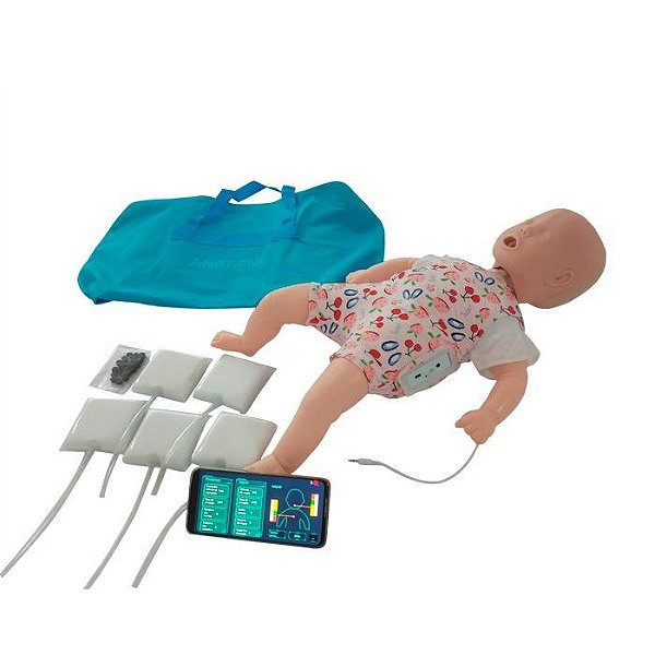 Manequim Bebê, Simulador para Treino de com aplicativo para avaliação de desempenhp