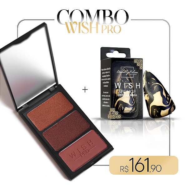 COMBO WISHPRO - (CONTOUR TRIO PALETTE DARK + SPONGE WISH ) - Michelly Palma - WishPro