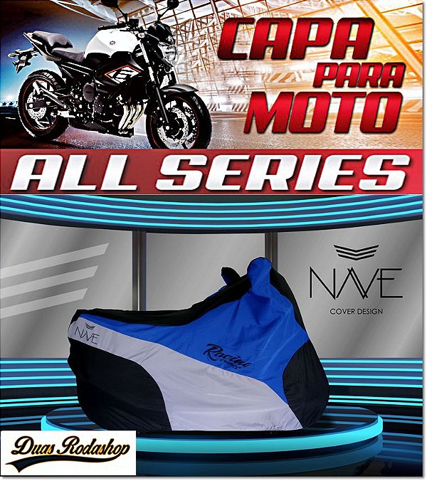 Capa Para Moto Nave All Series cor Azul