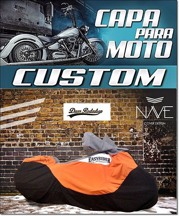 Capa Para Moto Custom Cor Laranja