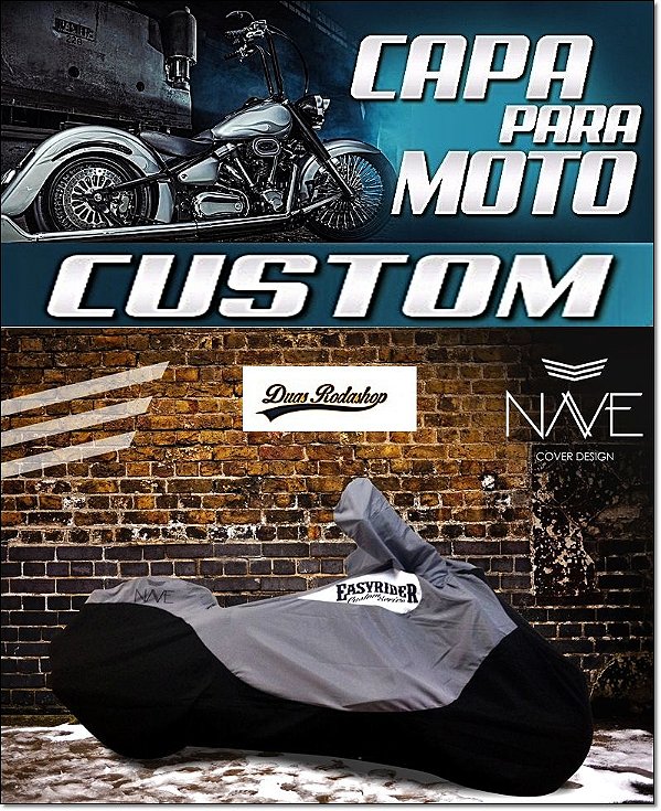 Capa Para Moto Custom Cor Cinza