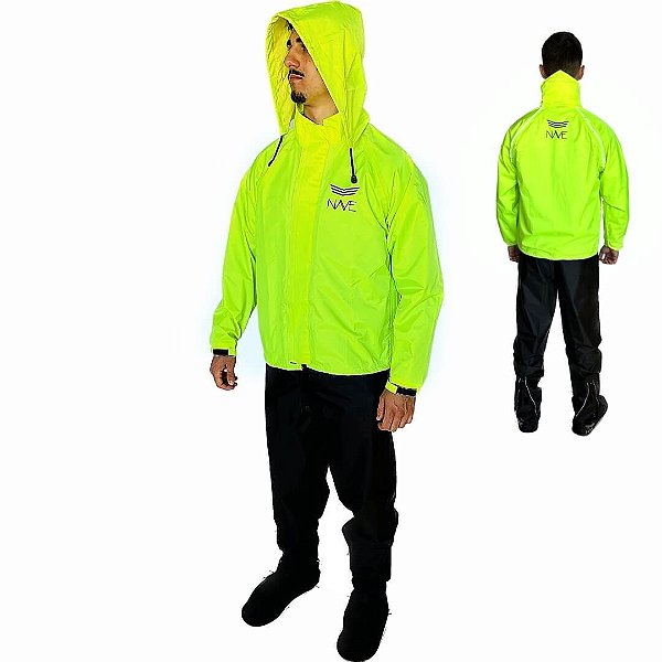 Conjunto de Chuva Vision Amarelo Fluorescente
