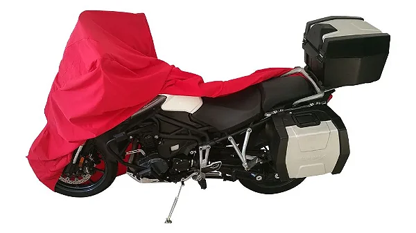 Capa de Moto Nave Big Trail e Custom M cor vermelho