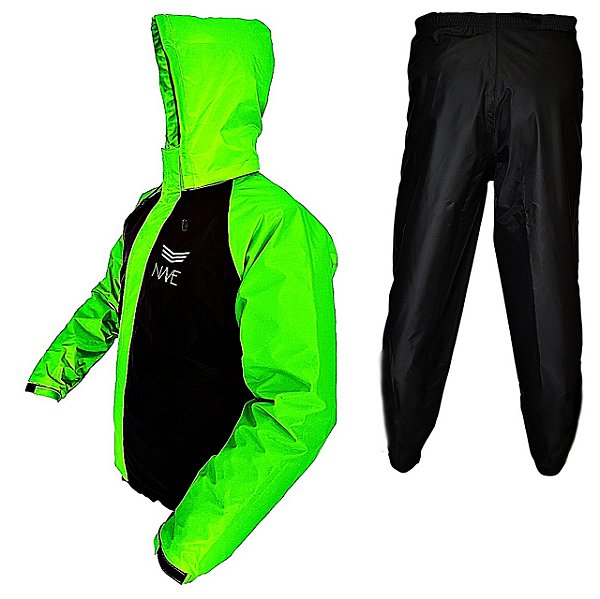 Capa De Chuva Motoqueiro Conjunto Bicolor Nylon Emborrachado