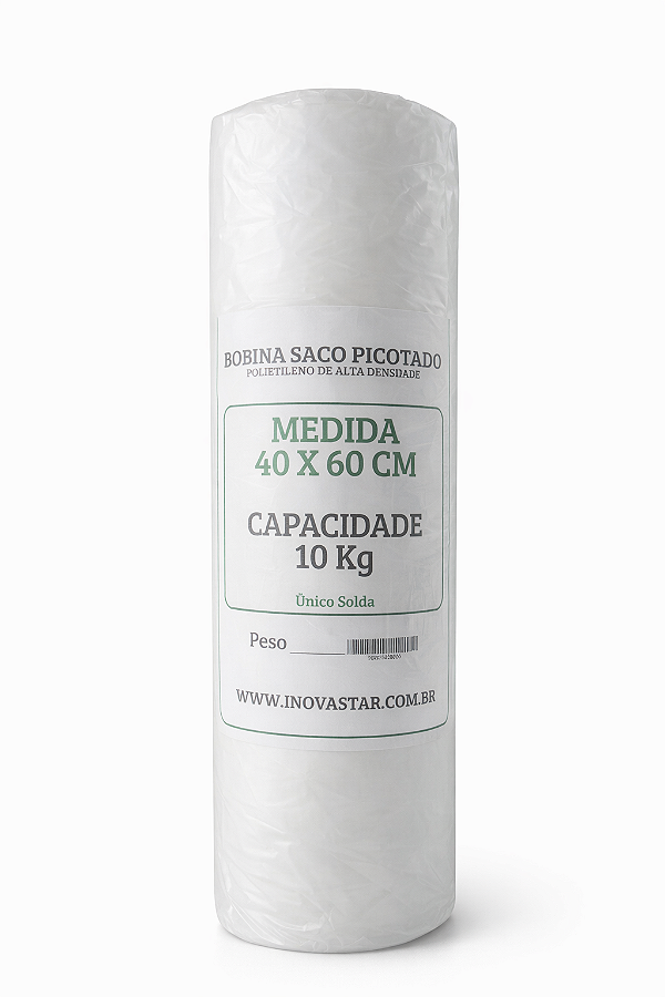 Bobina Saco Plastico Picotada Reforçado 40X60 C/ 240UN