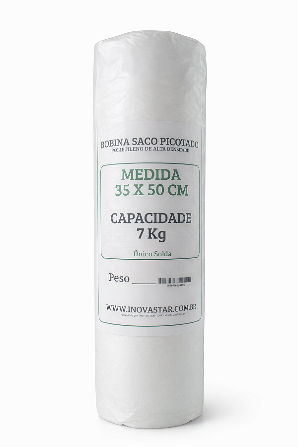 Bobina Saco Plastico Picotada Reforçado 35X50 C/290UN