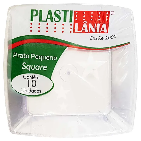 Prato Descartável Sobremesa Acrilico Cristal 15cm