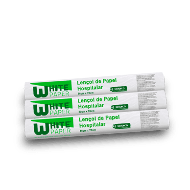 Lençol Hospitalar Branco 50x50 c/ 6 rolos