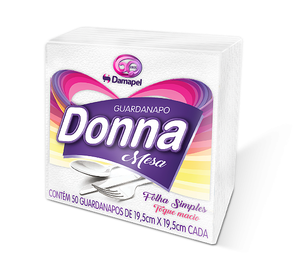 Guardanapos- Donna Pq 19,5x19,5 Cx c/ 96x50un