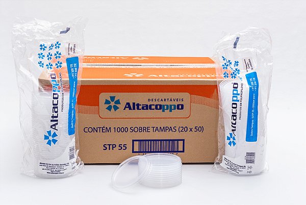 Tampa para Pote 200ml e 250ml Altacoppo transparente c/ 1.000 un