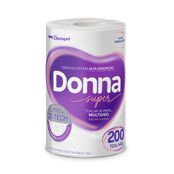 Papel Toalha Donna c/200 folhas Un