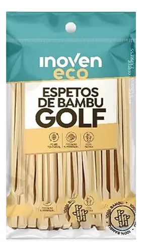 Kit Espeto Bambu Aperitivo Decorativo Festas Golf 9cm C/ 1000 UN