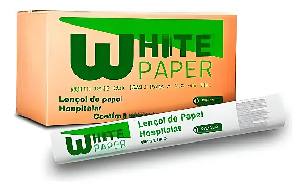 Lençol Hospitalar 70 X 50 WhitePaper Branco C/6 UN