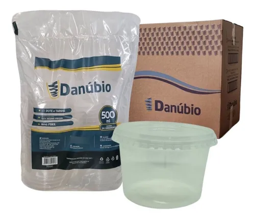 Pote Descartavel Redondo 500ml Cristal Com Tampa 24und